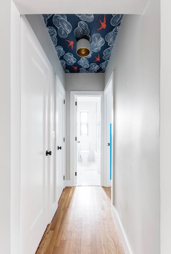 idees deco couloir papier peint