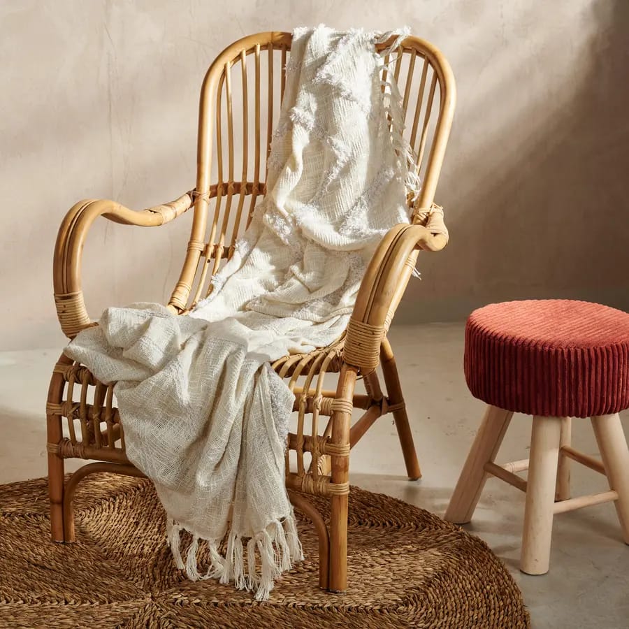 casa fauteuil rotin naturel