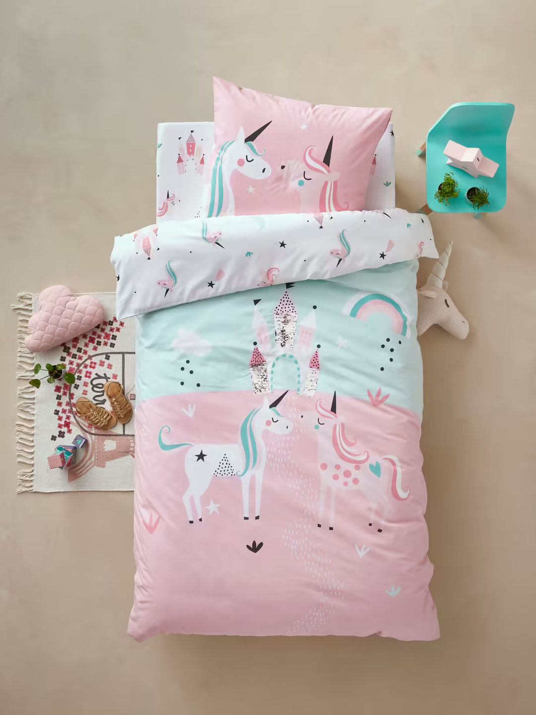 housse de couette licorne pour fillette