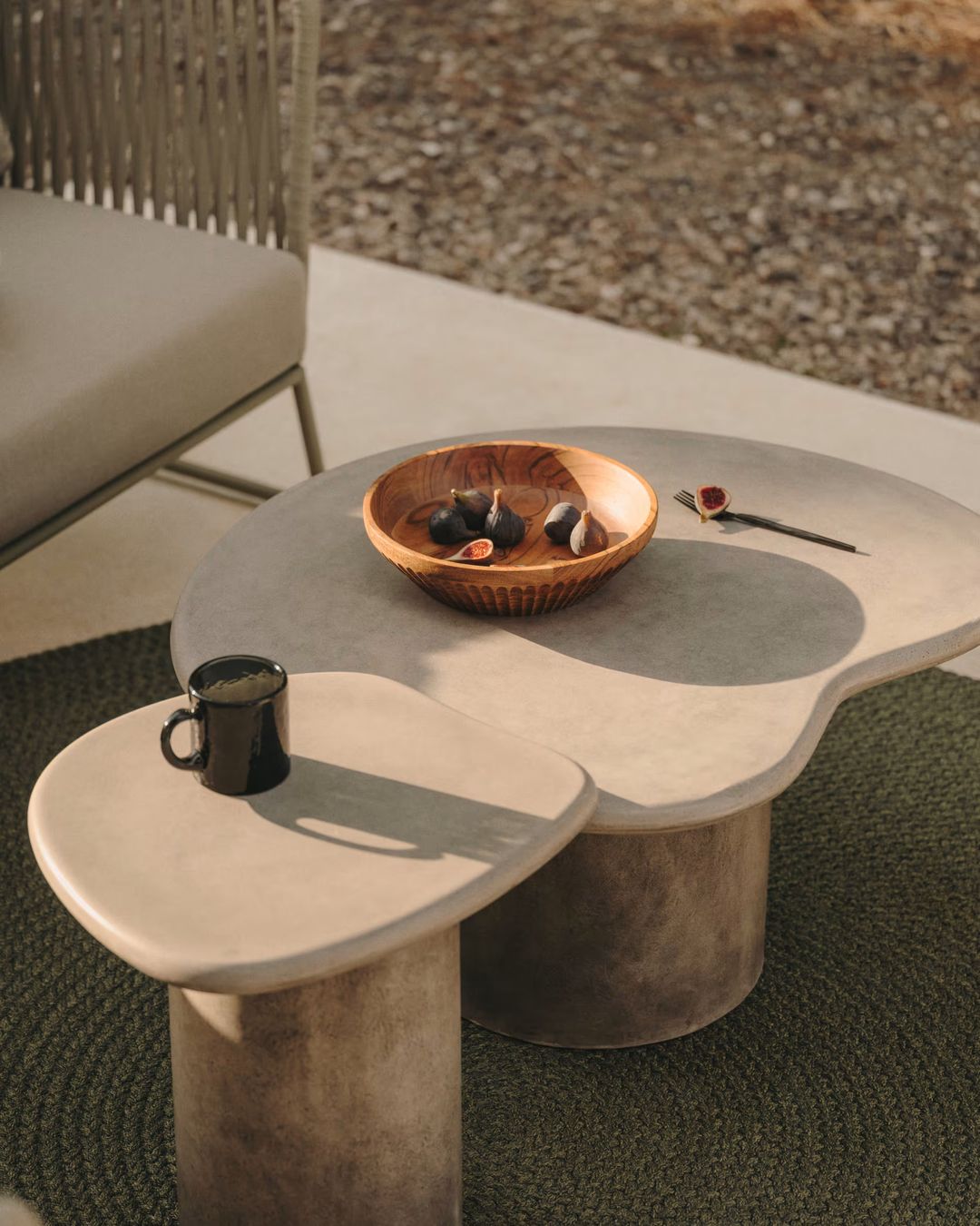 deux tables basse béton