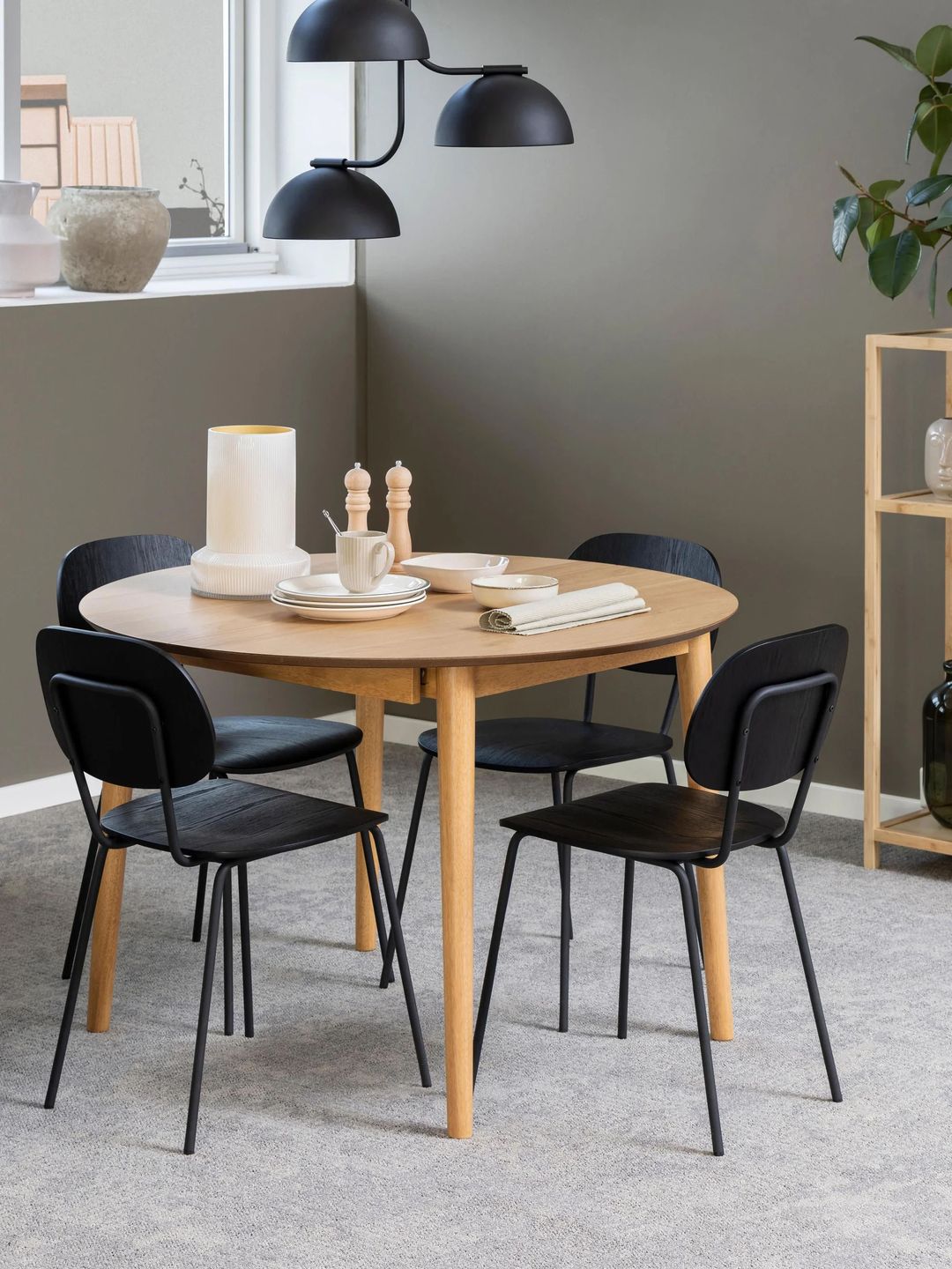 table ronde extensible pié