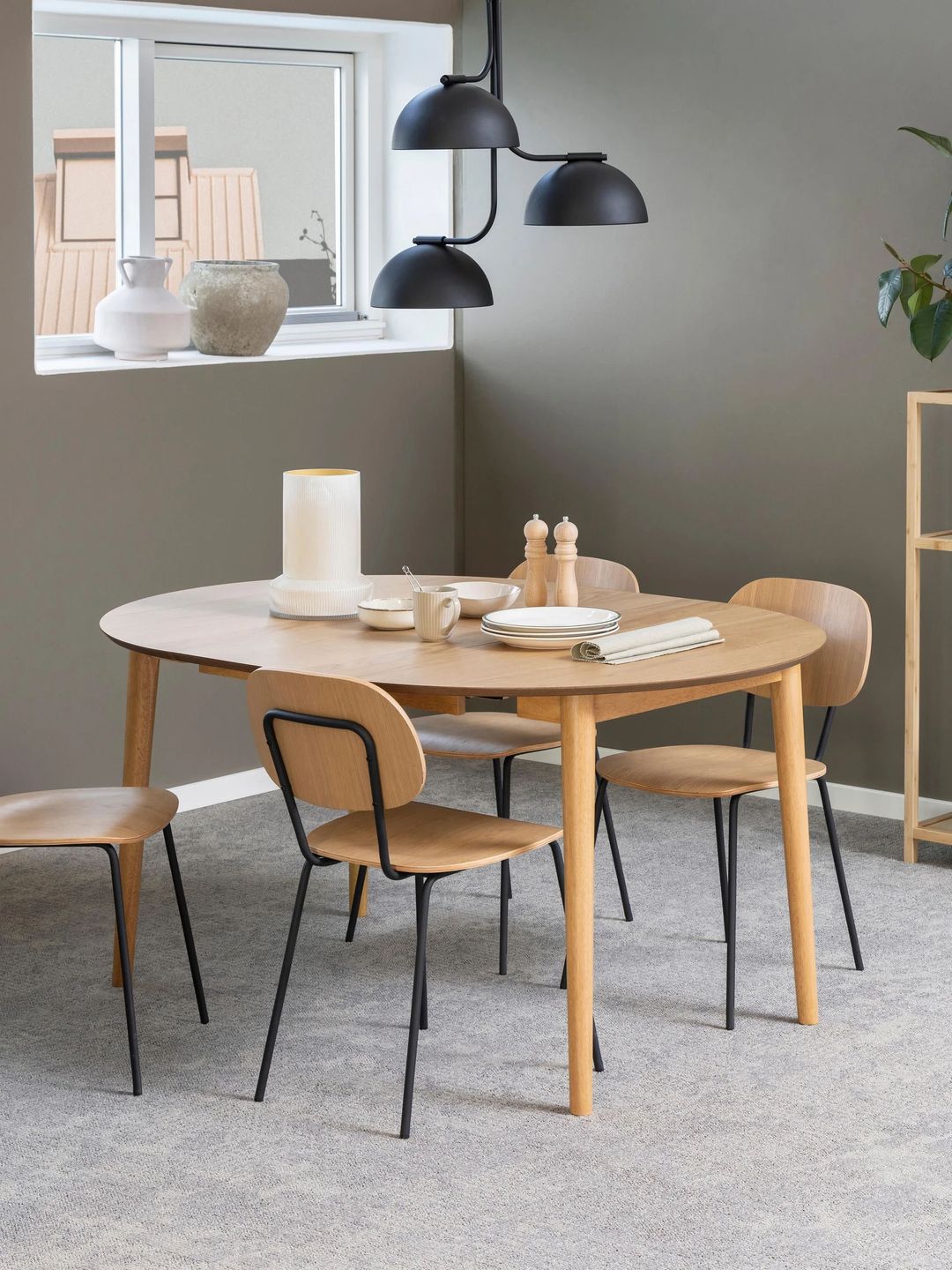 table ronde extensible déplié