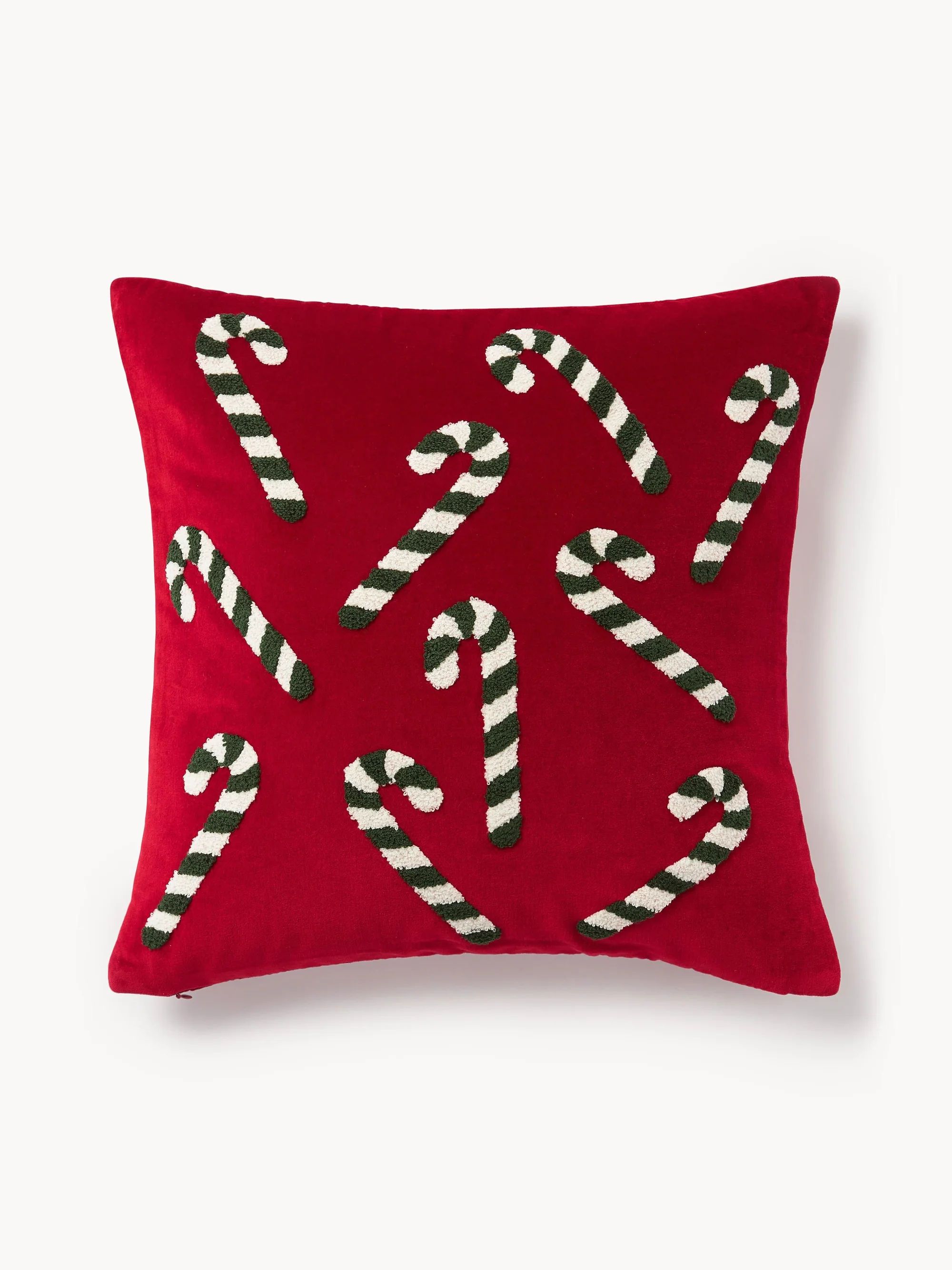 idees déco noel coussin carre canne a sucre