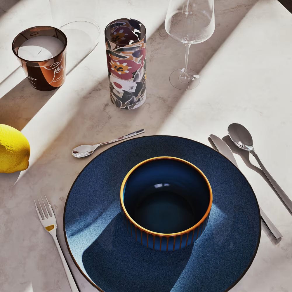 assiette céramique bleue