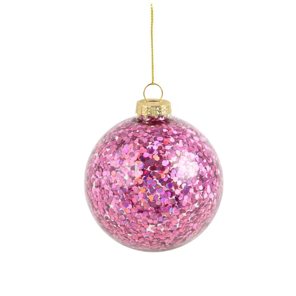 deco sapin rose poudre paillettes