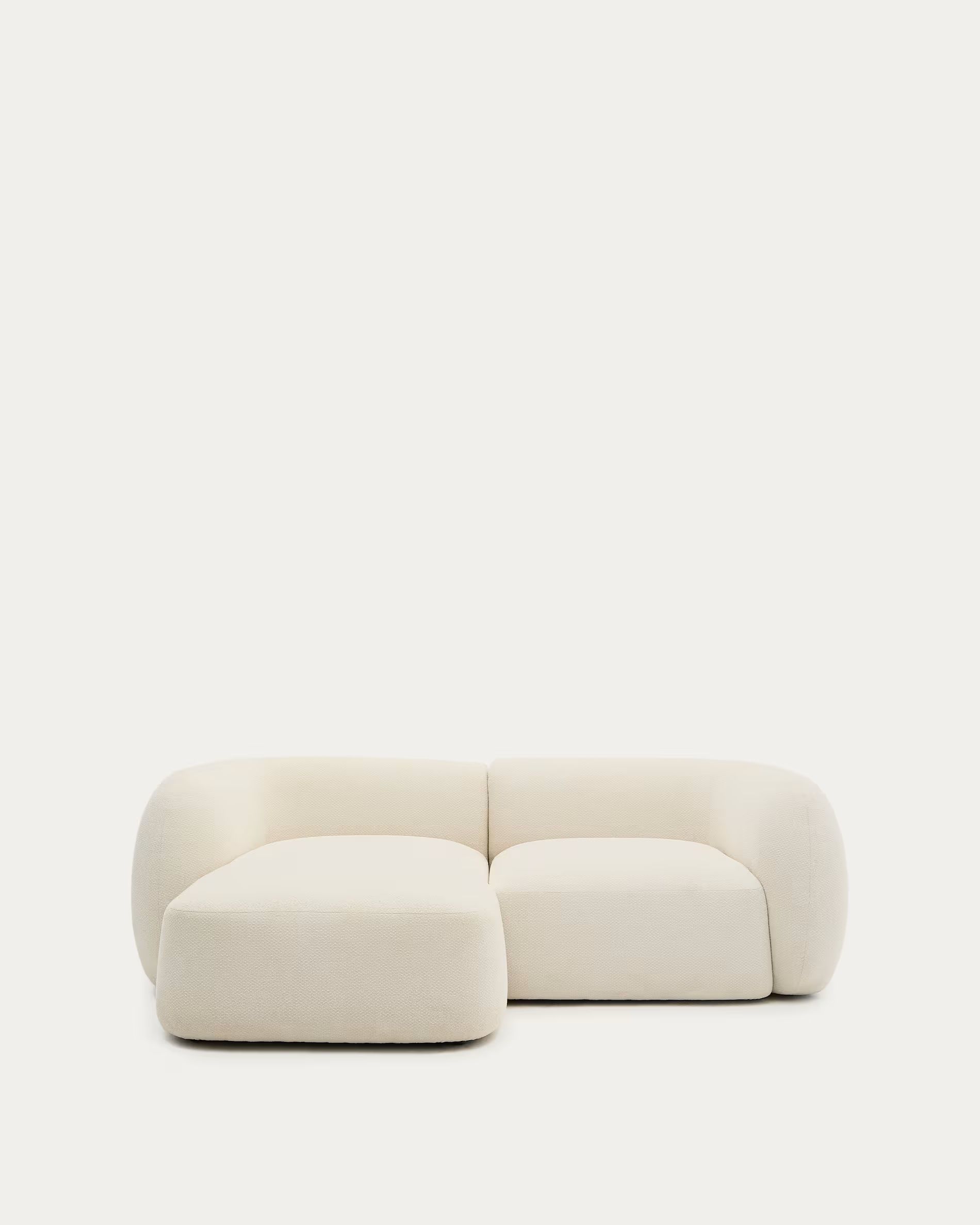 Canapé modulable  compact aux formes arrondies couleur beige 