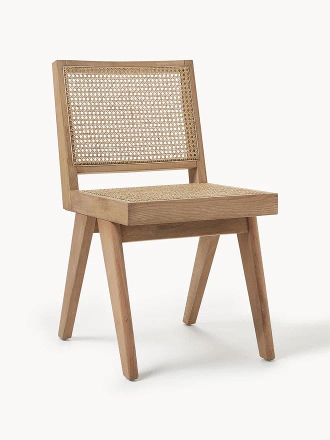 chaise pour salle à manger bois et cannage