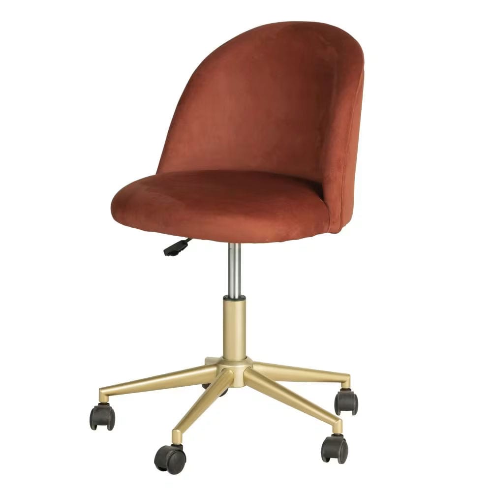chaise en velours pour fille terracotta pied doré