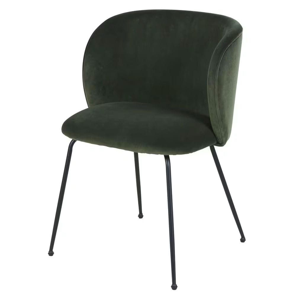 chaise en velours vert kaki