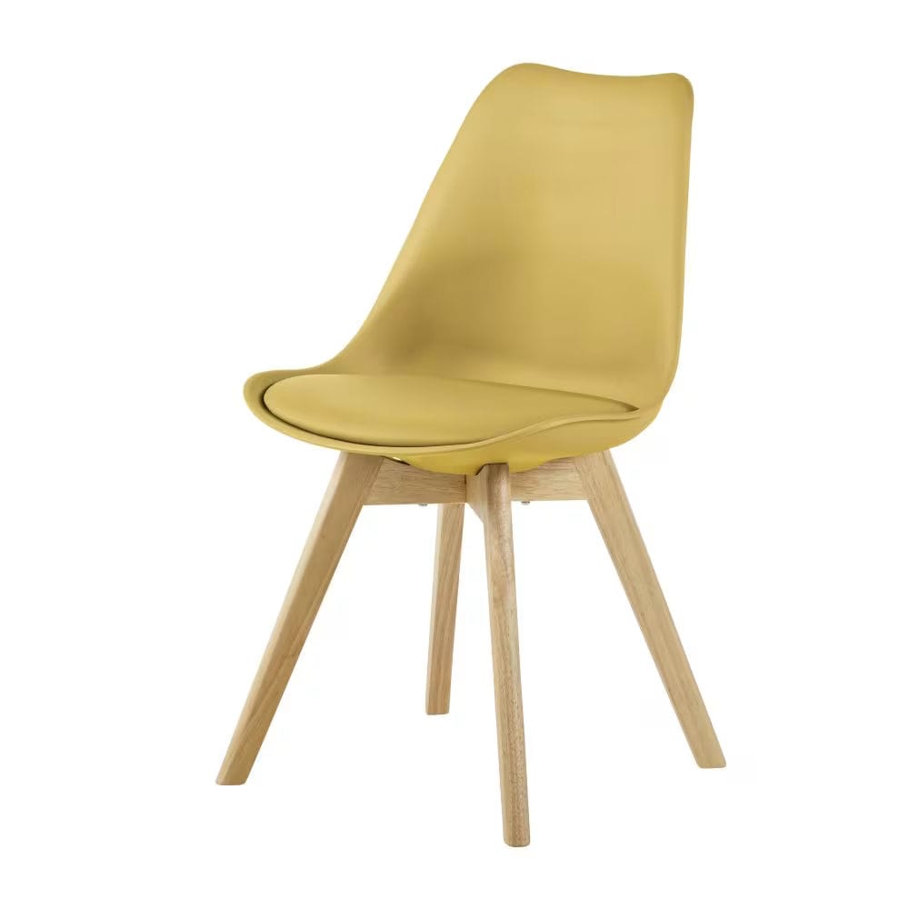 Chaise style scandinave jaune ocre