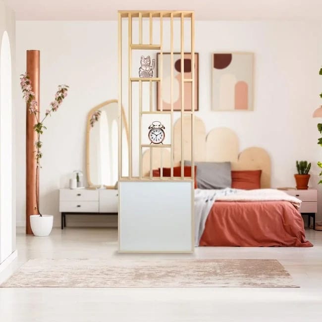 Claustra intérieur amovible Lyra bois et soubassement blanc