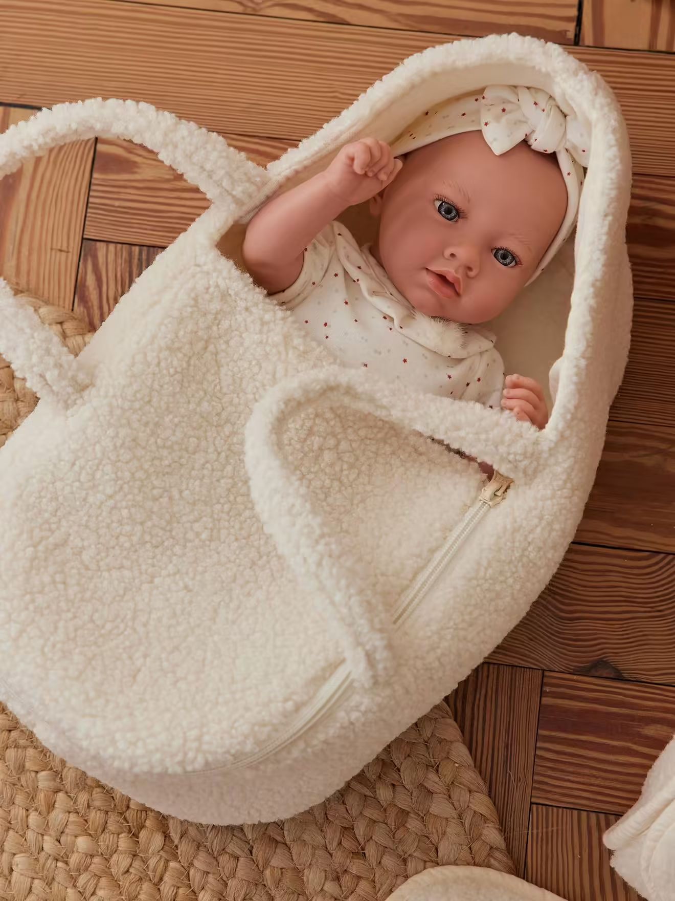 Couffin poupon en sherpa