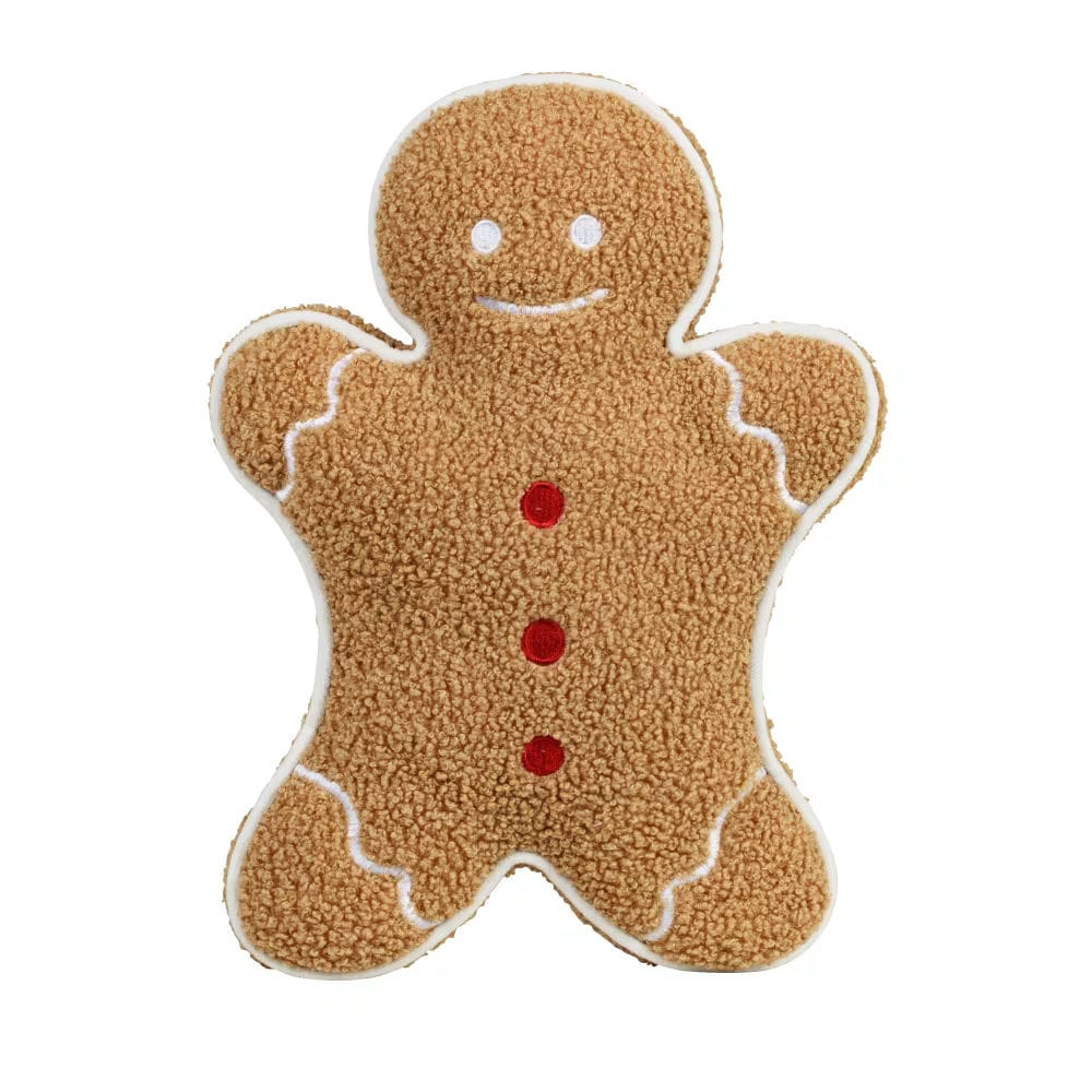 Coussin de Noël bonhomme pain d'épices marron