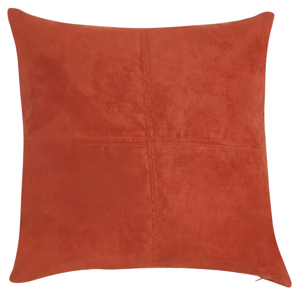 Coussin effet suédine terracotta 40 x 40