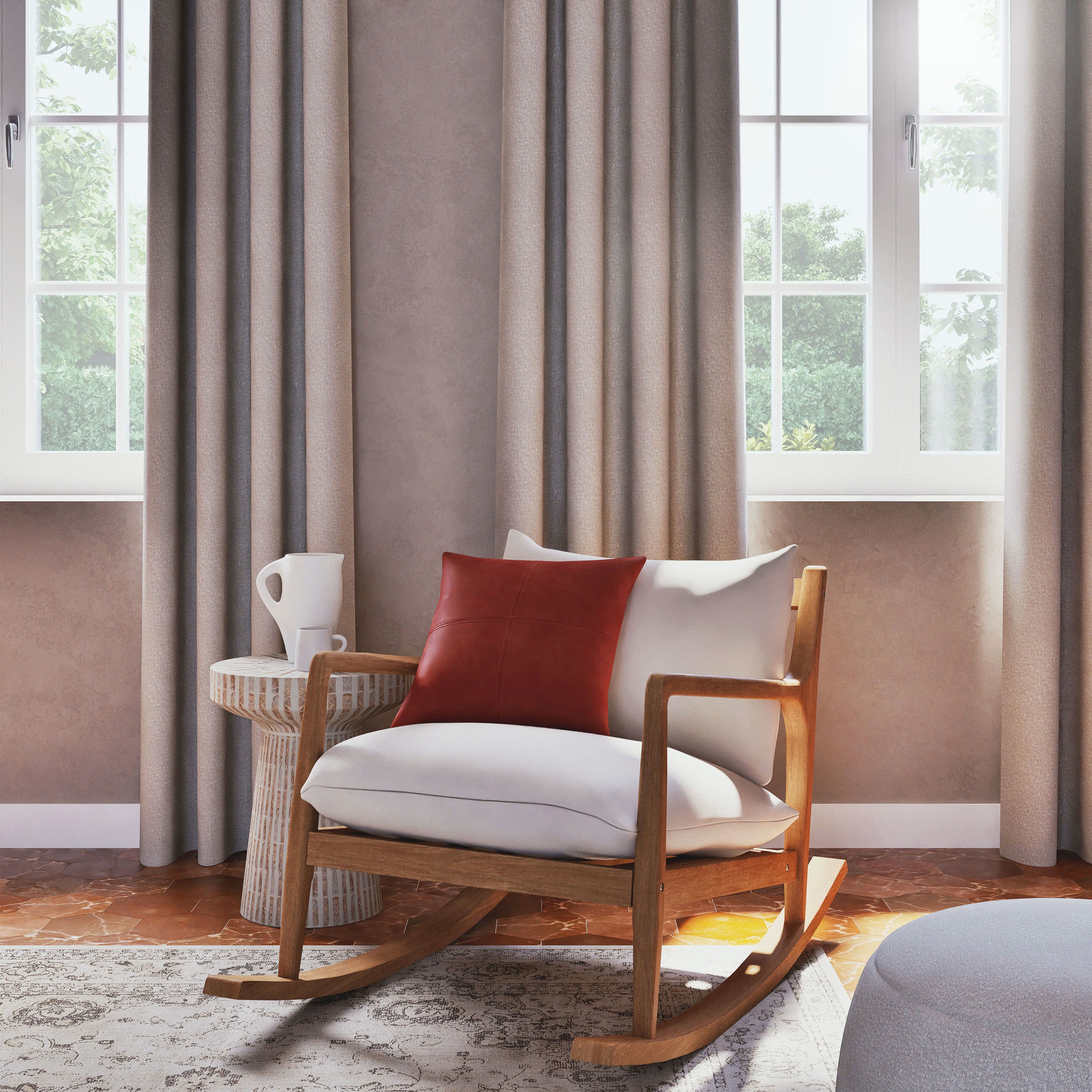 coussin suédine terracotta
