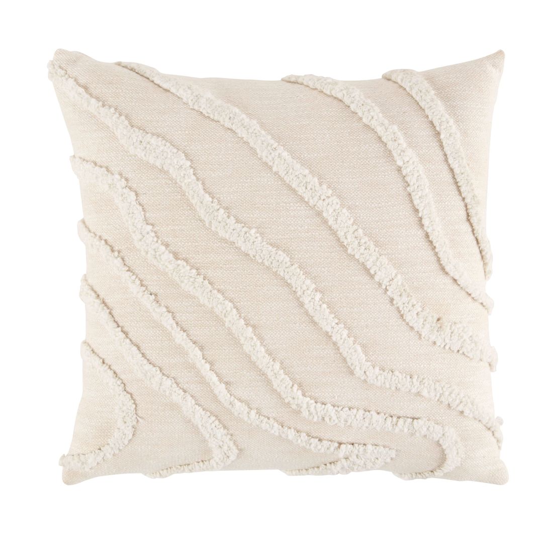coussin beige bouclettes