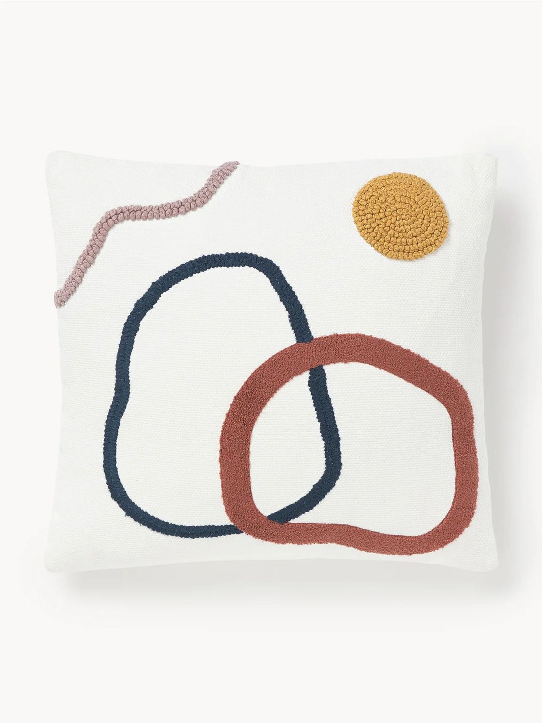 coussin motif abstrait terracotta