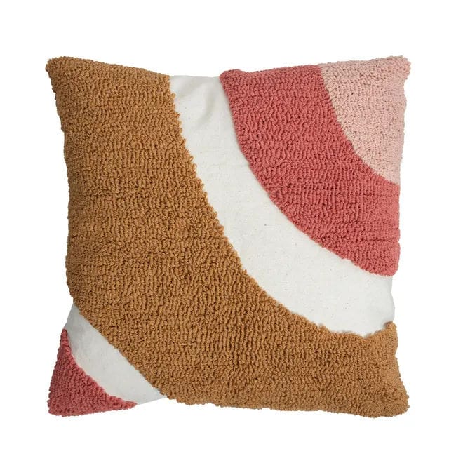 coussin brodé terracotta