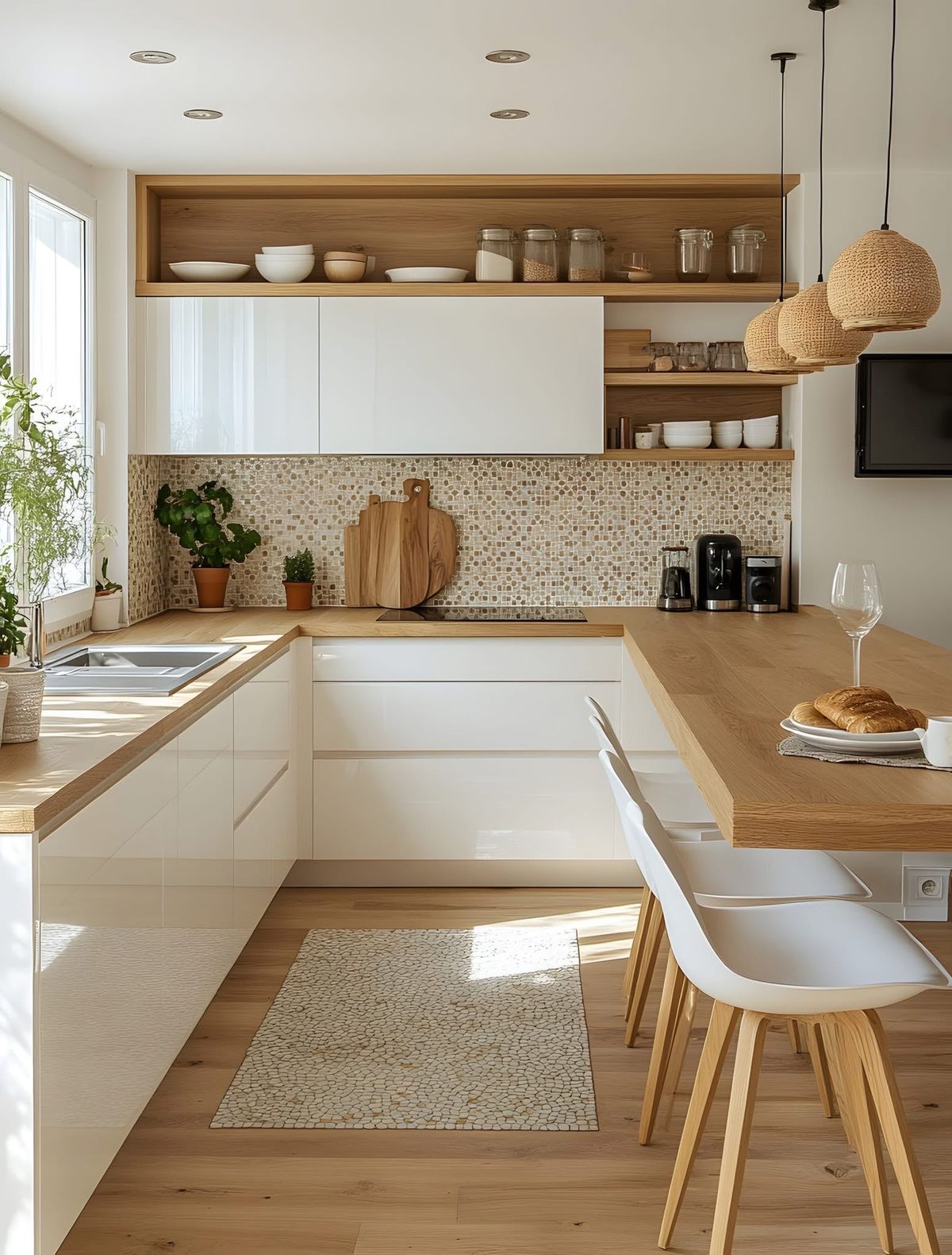 cuisine scandinave blanche et bois