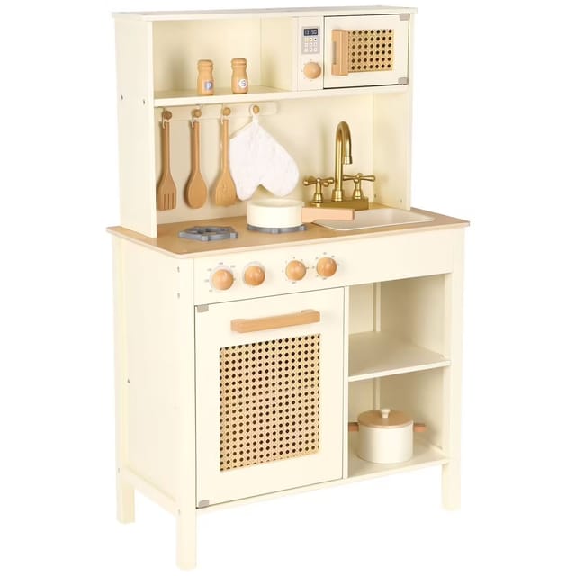 cuisine en bois et rotin