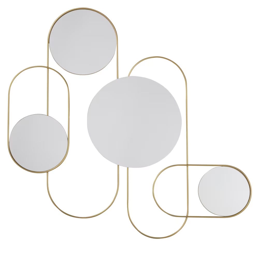 Déco murale en métal doré et miroirs