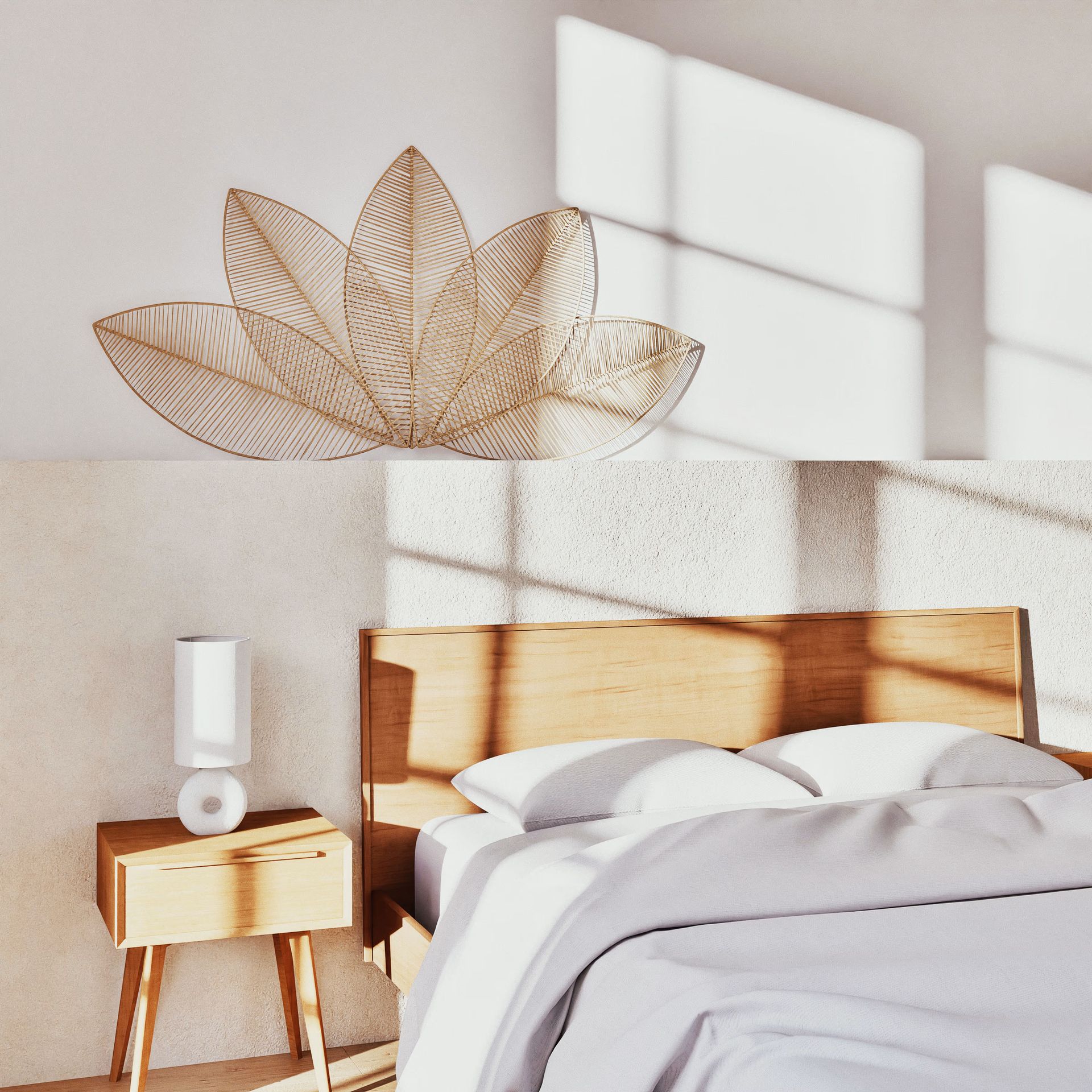 Exemple de déco murale bois intégrée dans salon, chambre, cuisine et salle de bain
