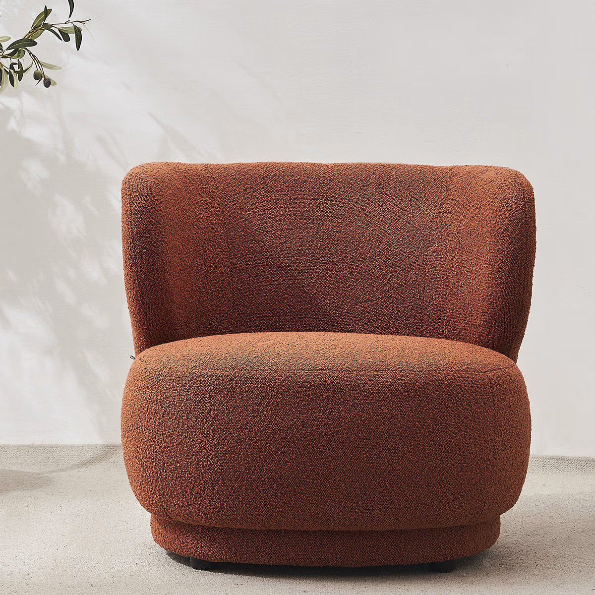 fauteuil bouclette terracotta