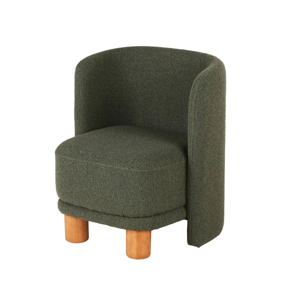 fauteuil bouclettes vert kaki