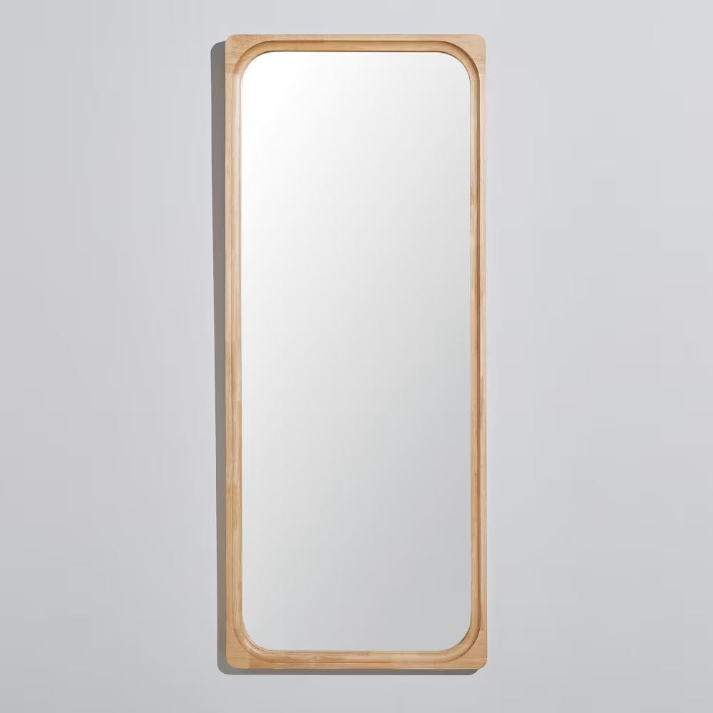 miroir rectangulaire en bois d'hévéa