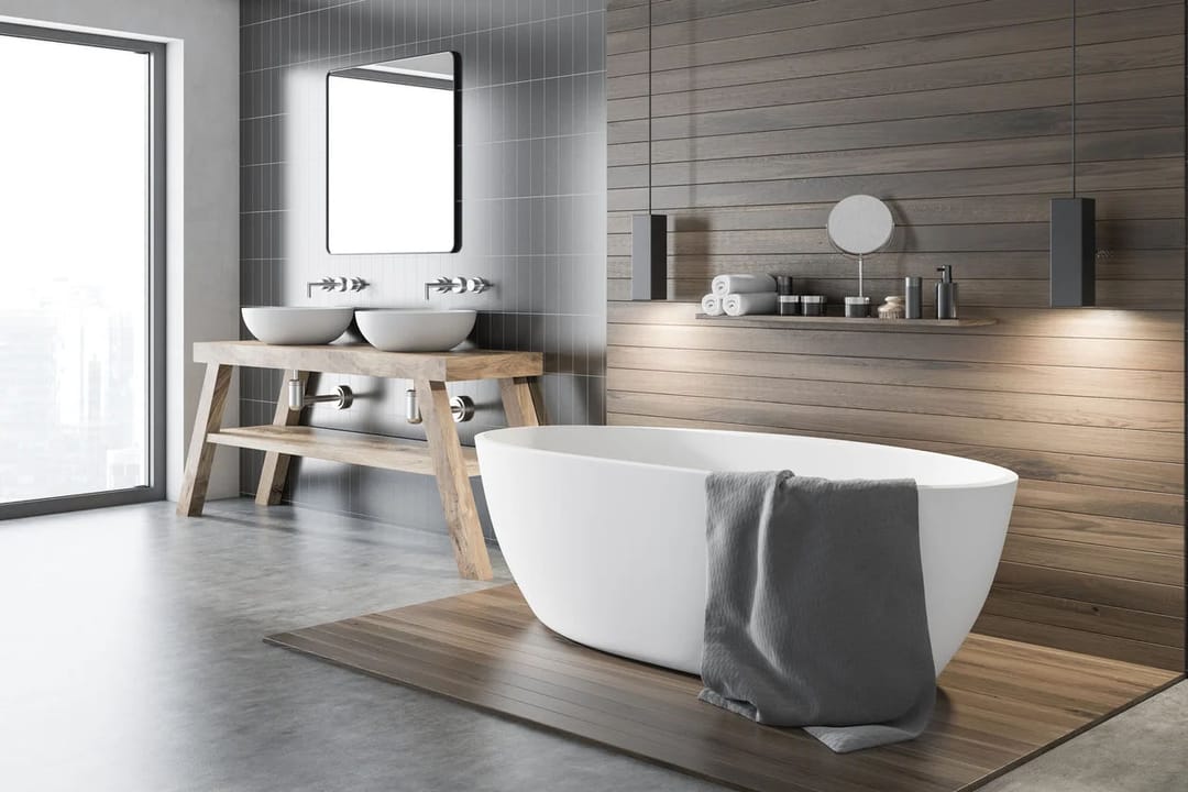 choix revêtement de sol salle de bain moderne