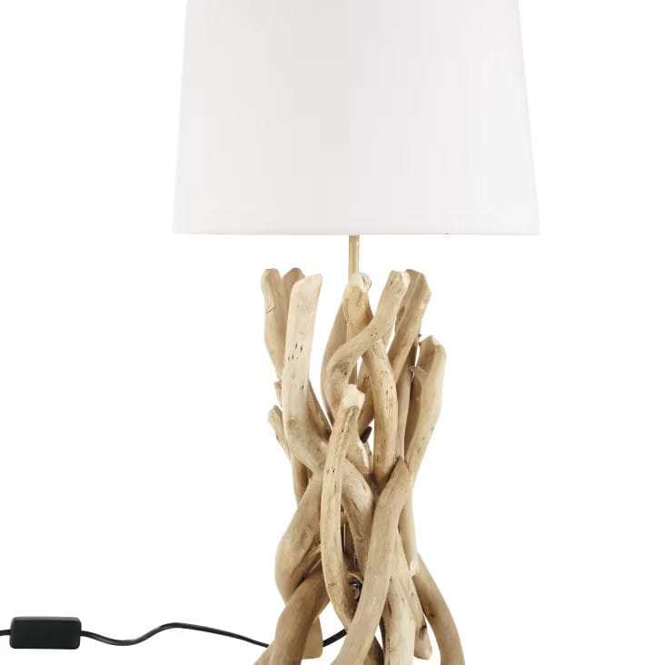 lampe de chevet en bois flotté