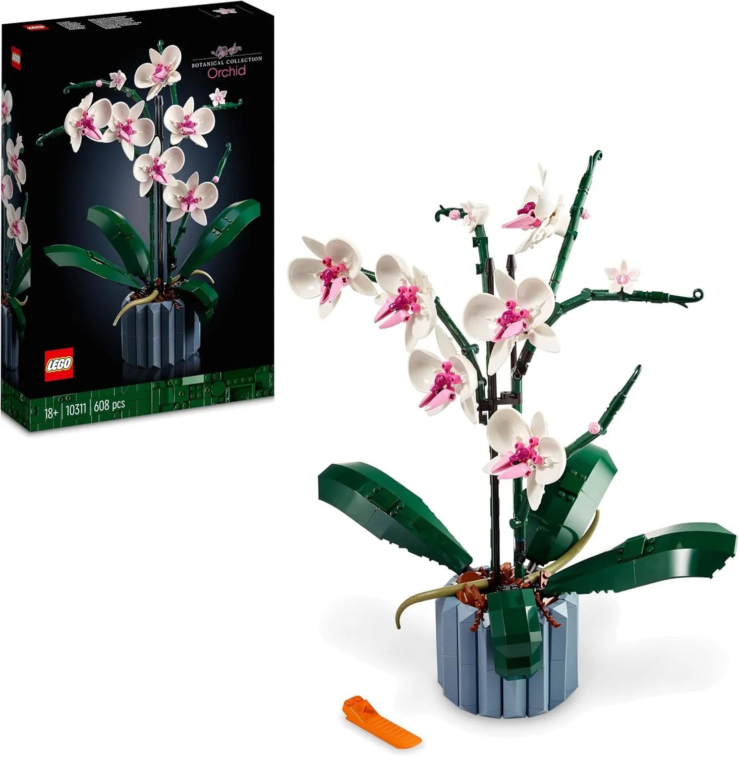 lego fleurs orchidée déco bureau