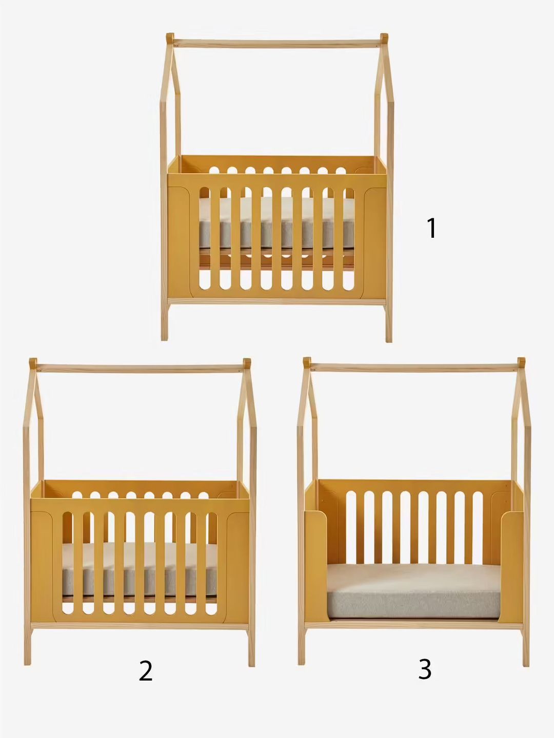 lit bébé cabane plusieurs positions