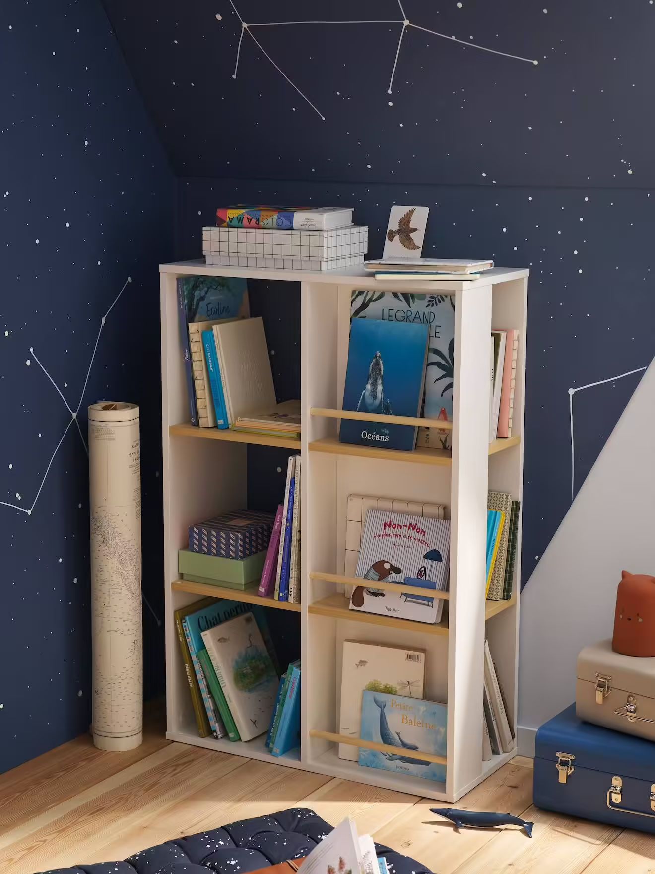 meuble bibliotheque avec rangement pratique et modulable