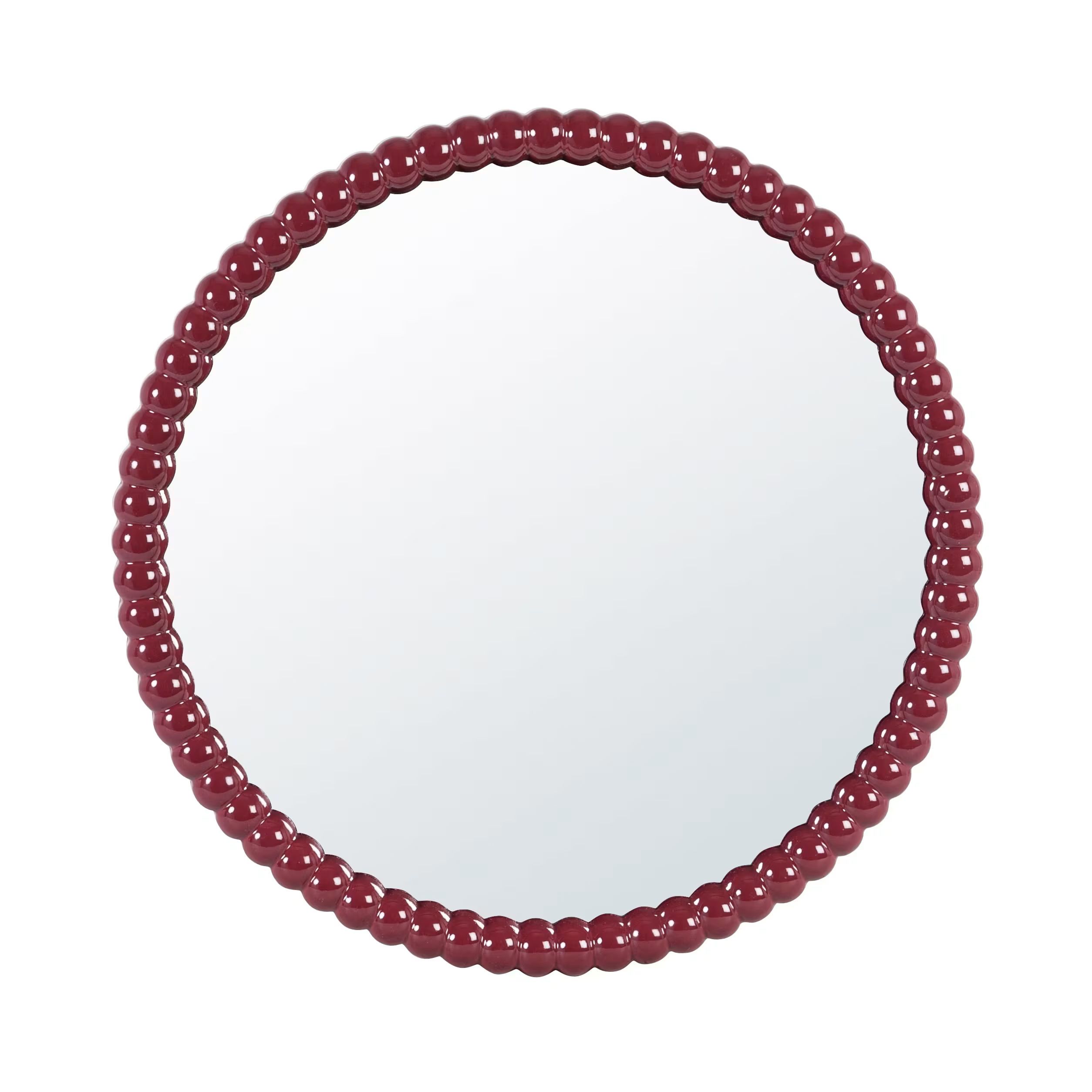 Miroir rond boules bordeaux D38