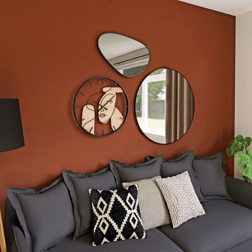 miroir rond en métal noir D90