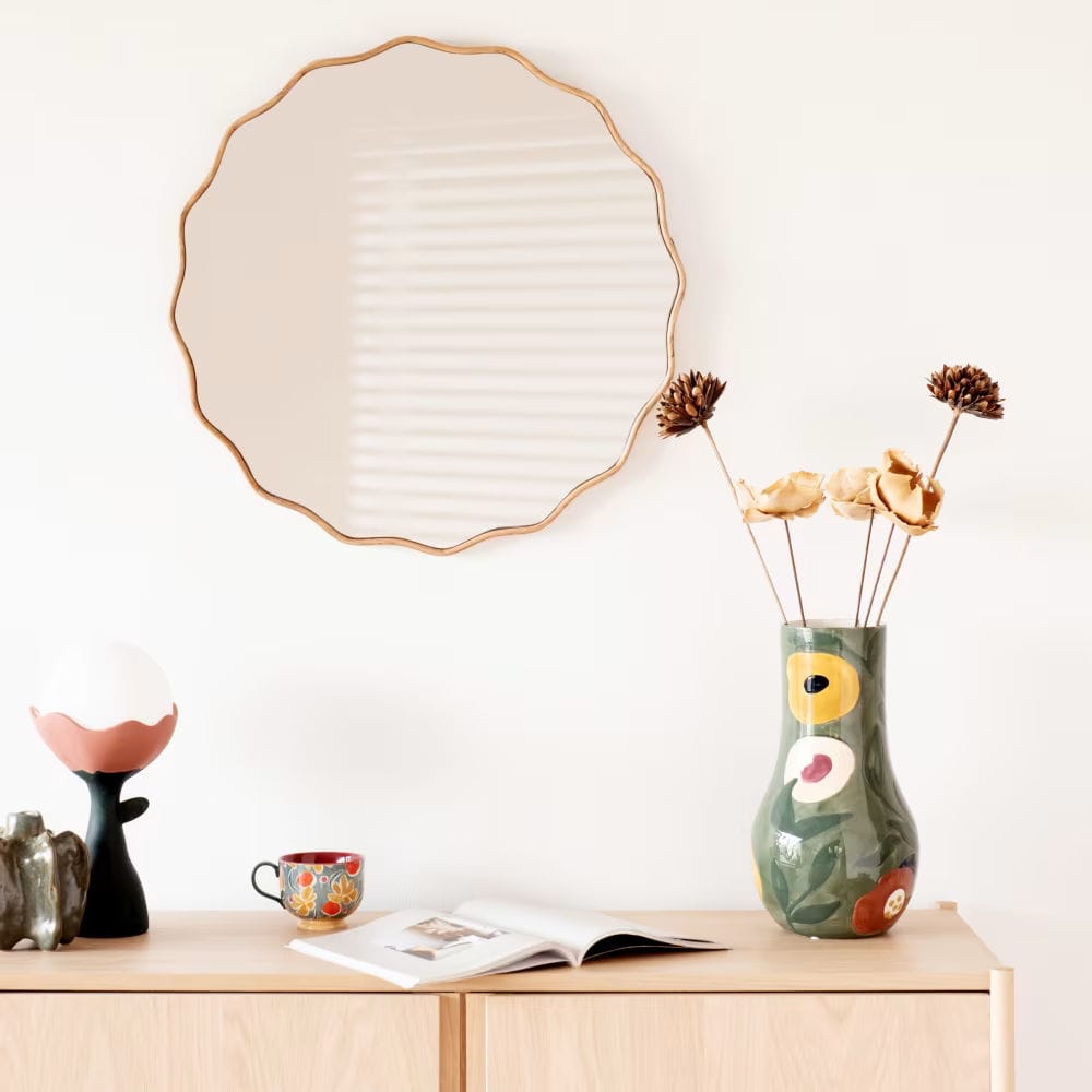 miroir rond festonné 60cm