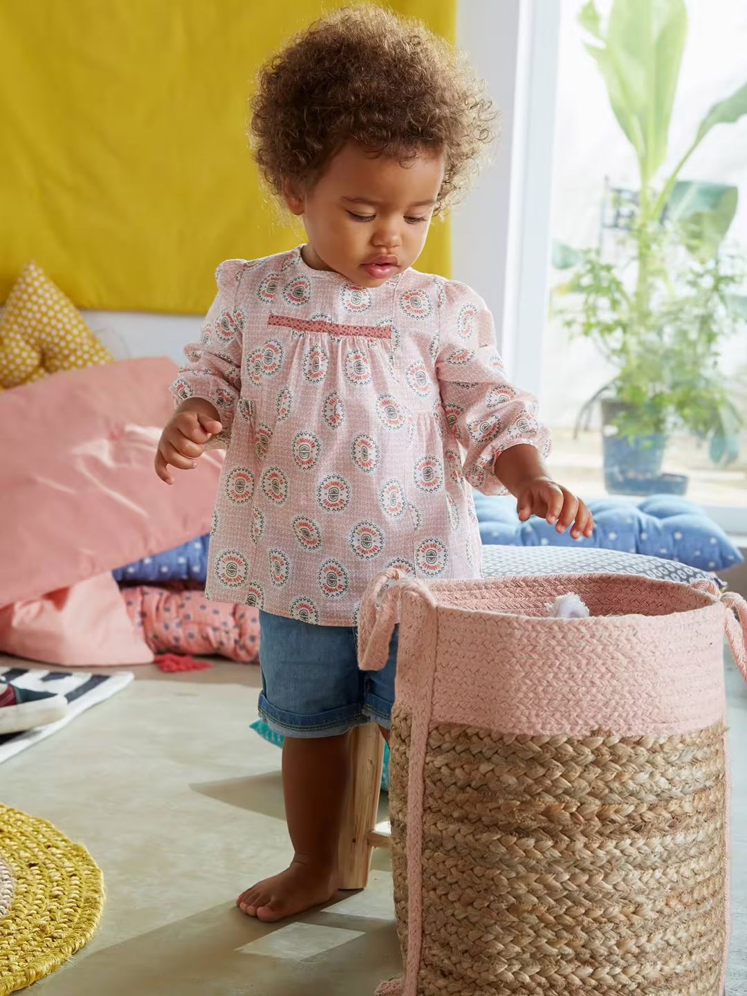 panier de rangement en jute