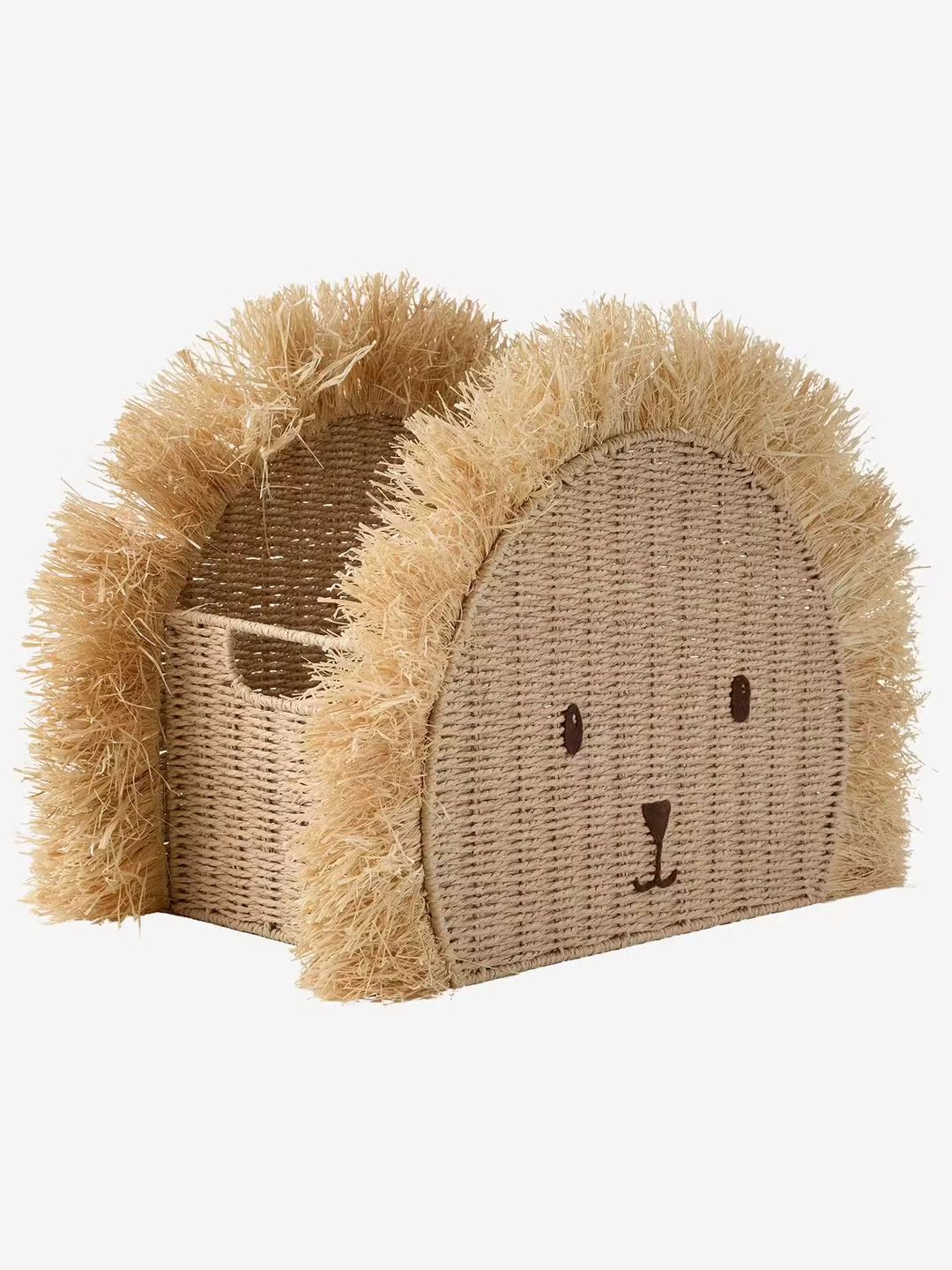 panier de rangement lion en corde de papier raphia