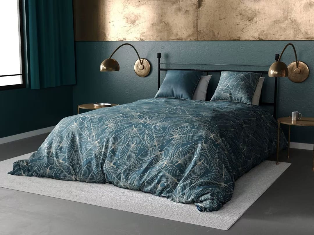 Parure housse de couette coton imprimée