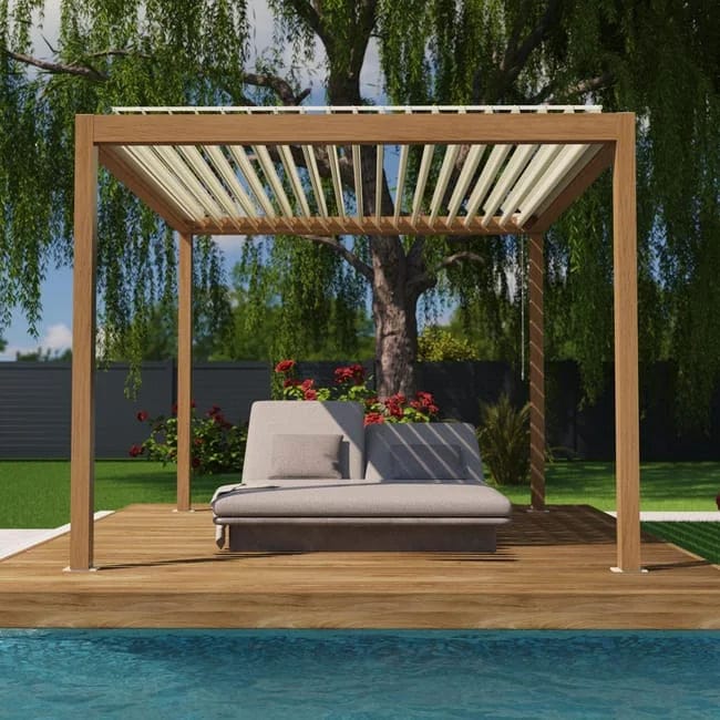 pergola effet  bois auto portante
