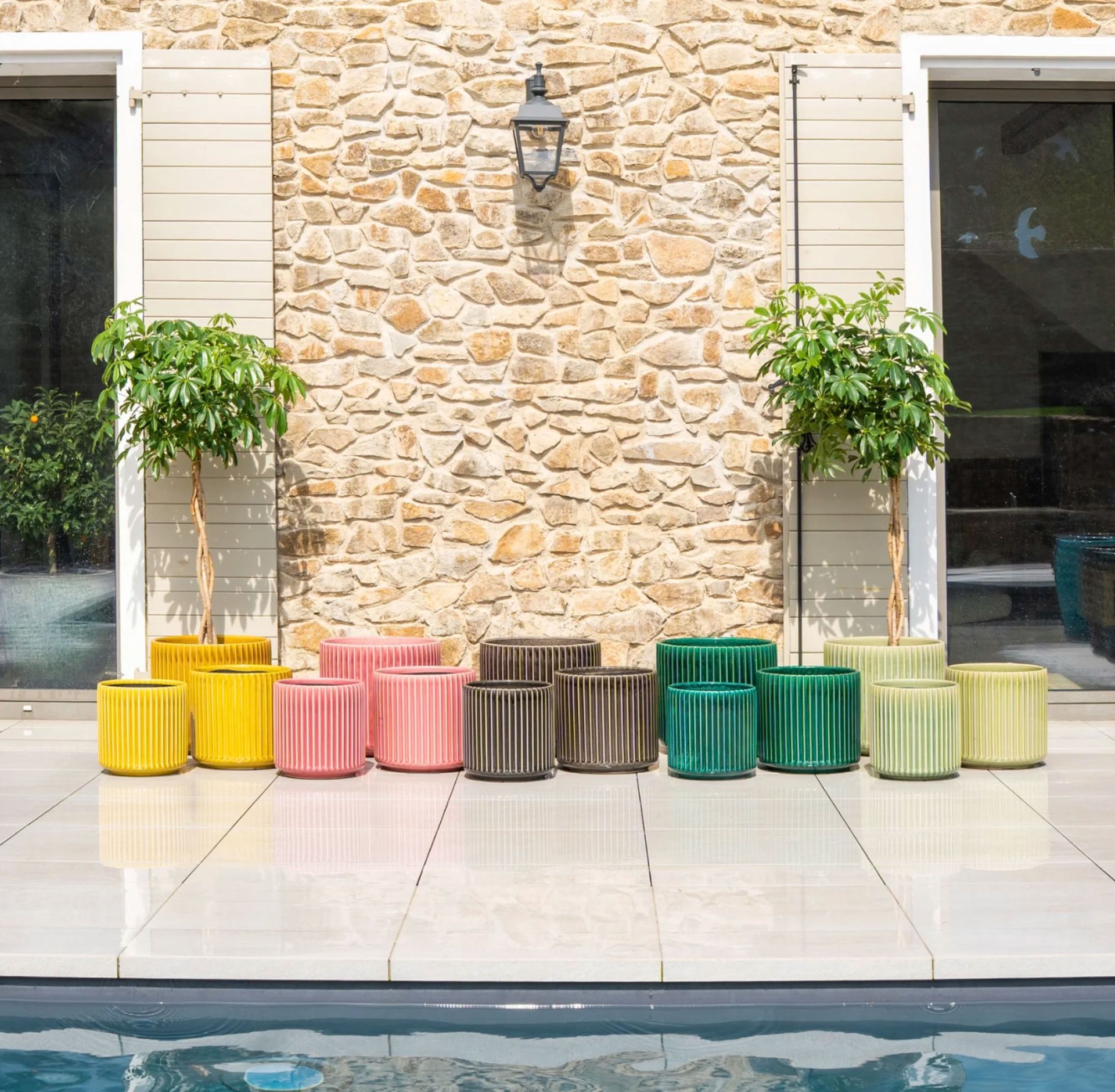 pots devant maison extérieur
