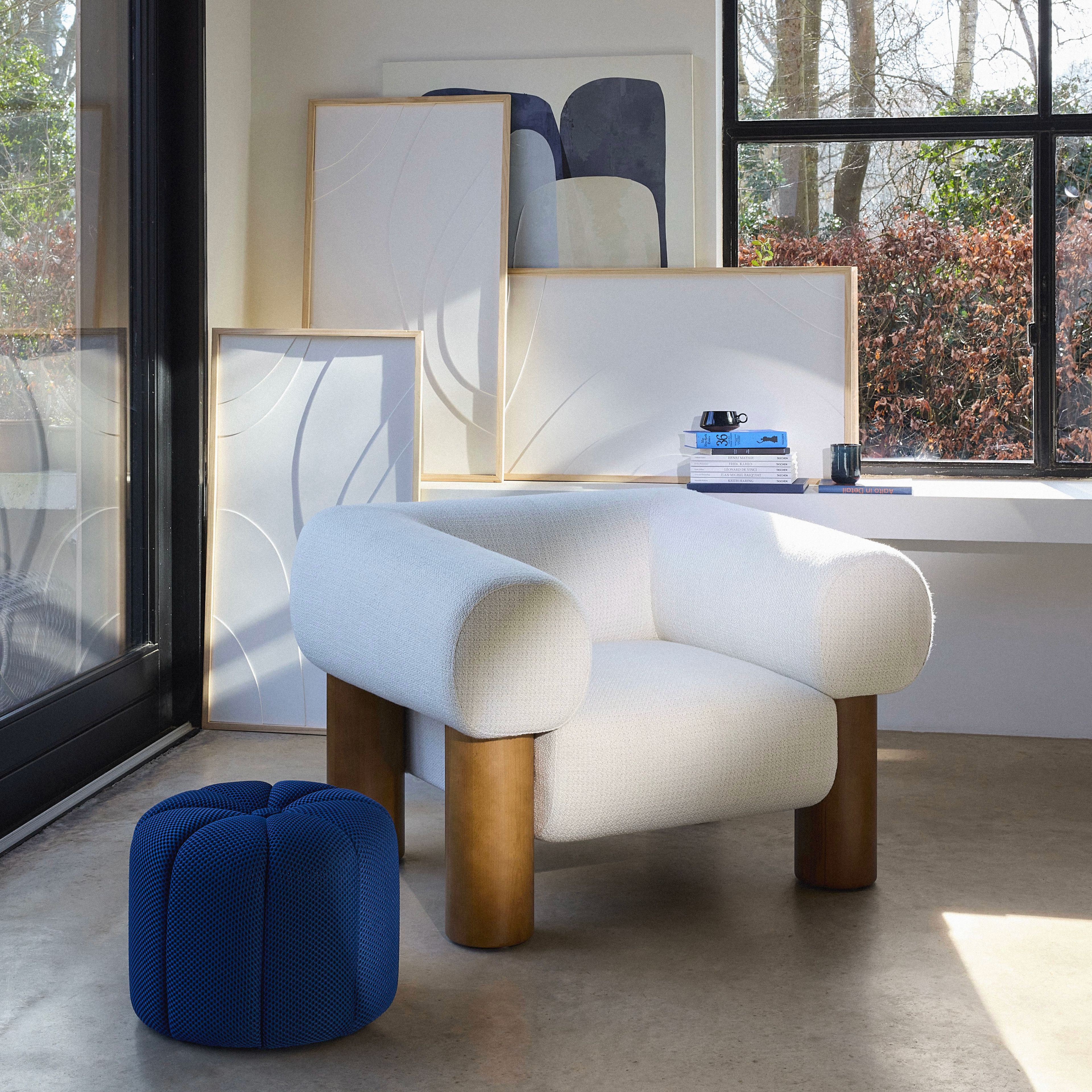 pouf bleu