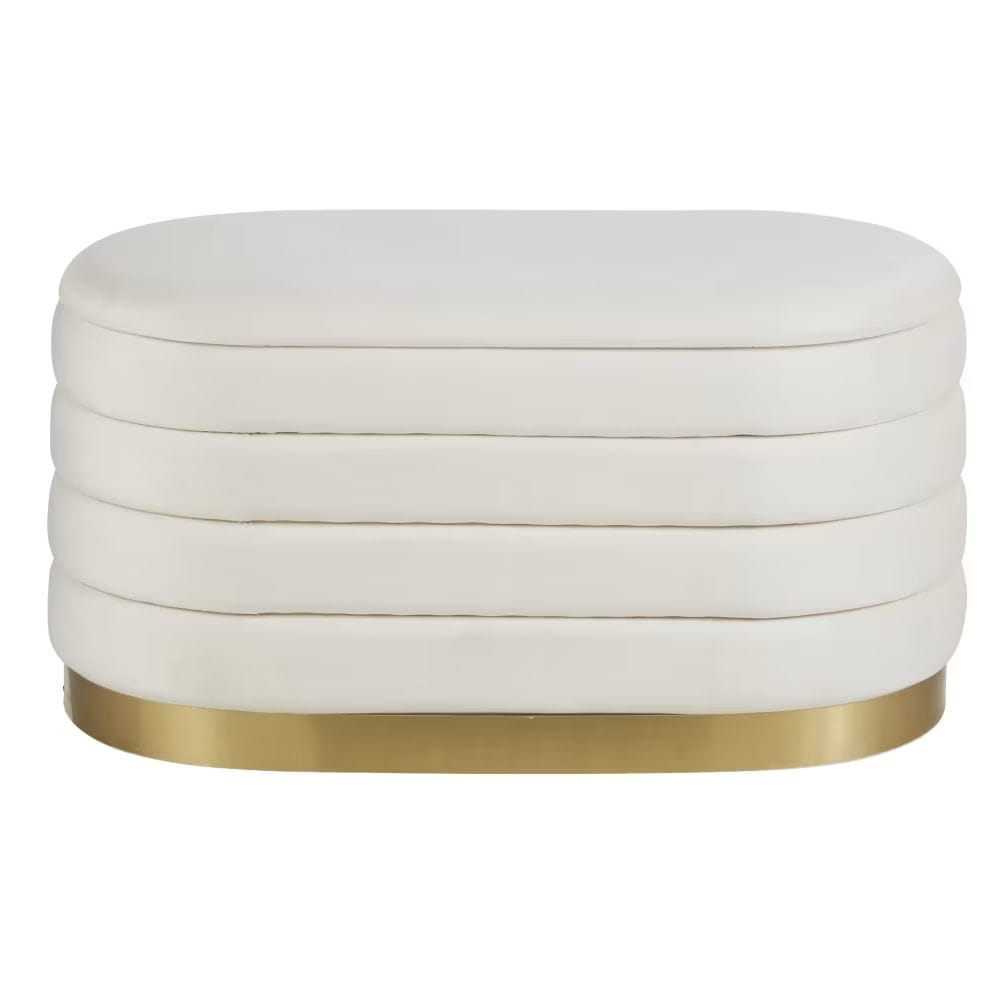 grand pouf en velours blanc maisons du monde