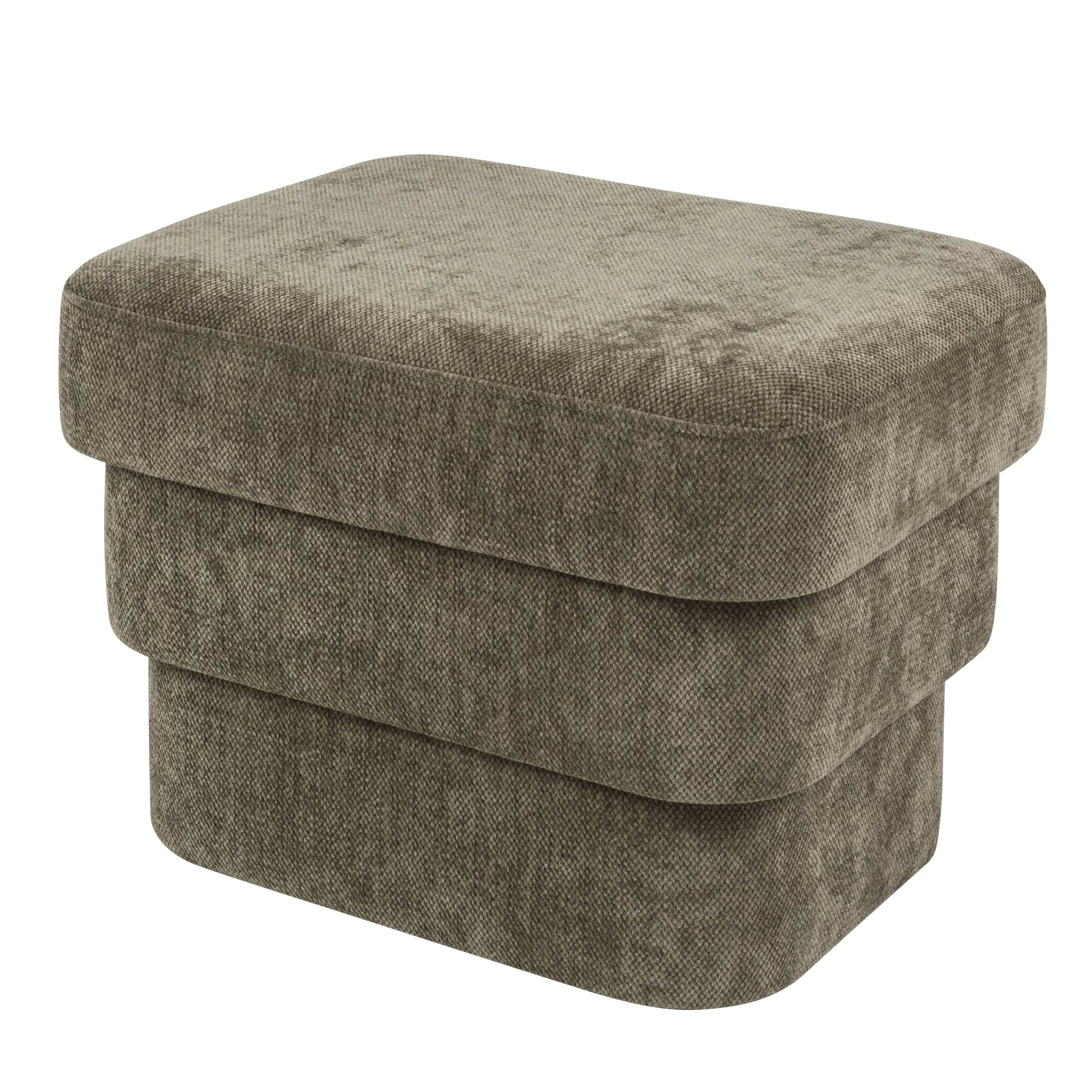 pouf destructuré en textile chenillé