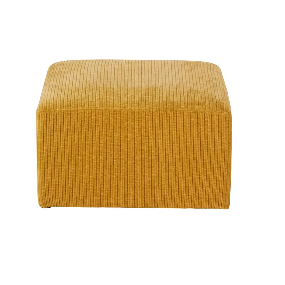 pouf cotelée jaune ocre maison du monde