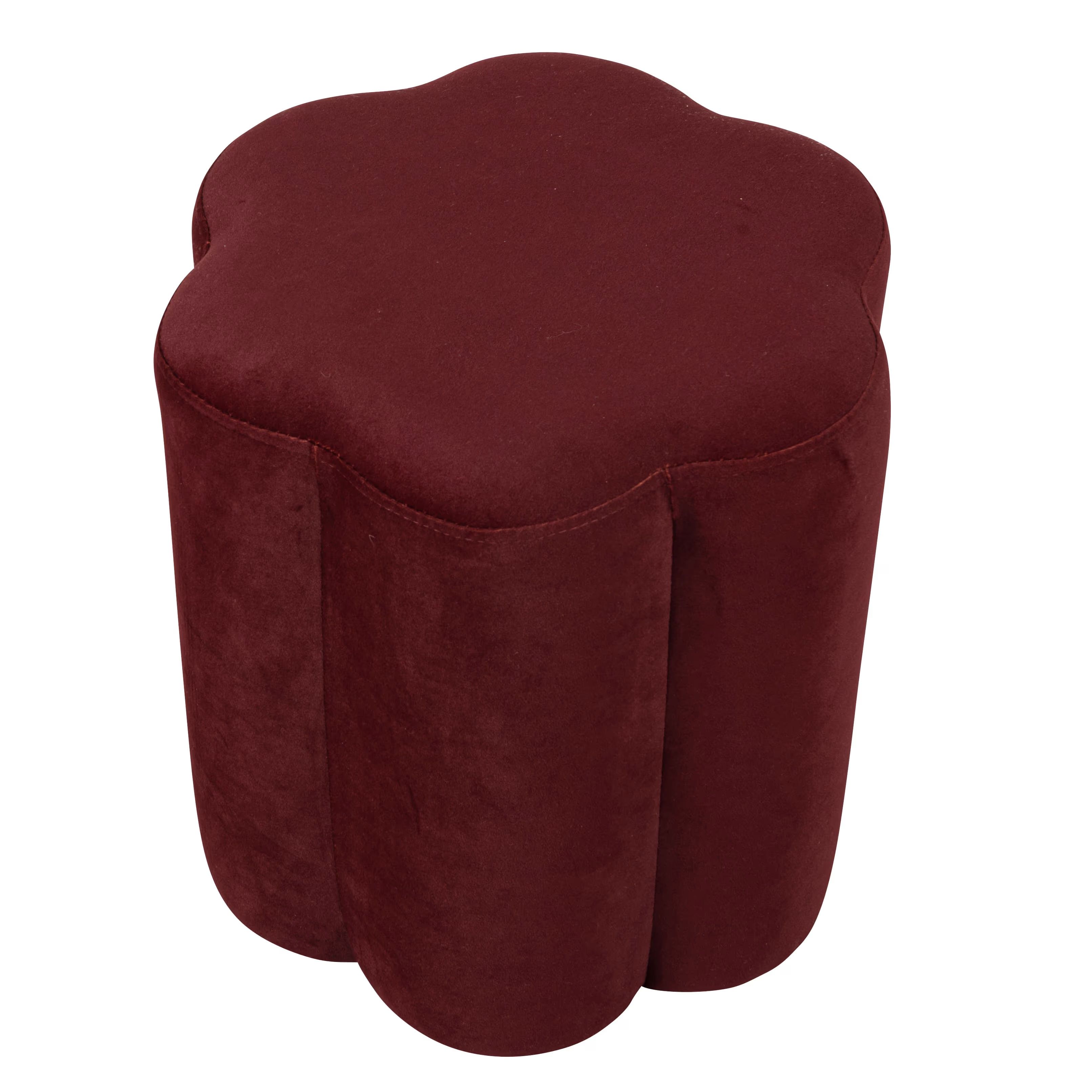 pouf fleur bordeaux