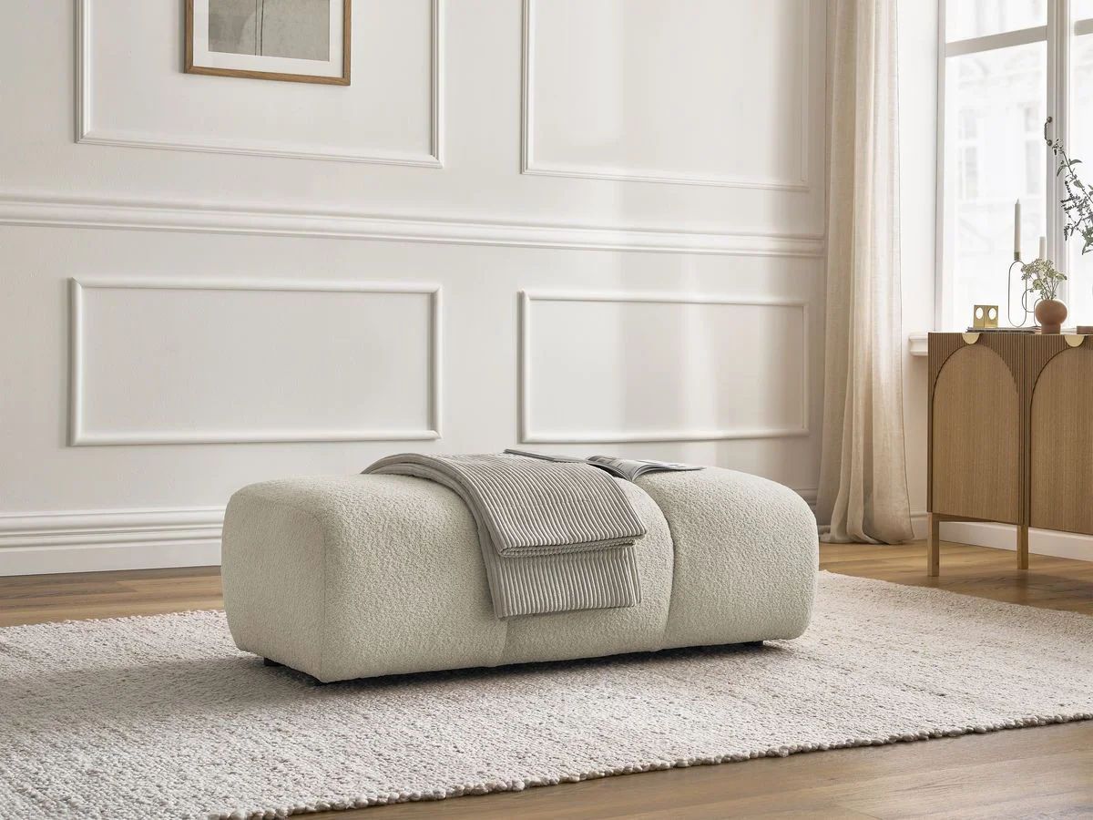 pouf tissu bouclette