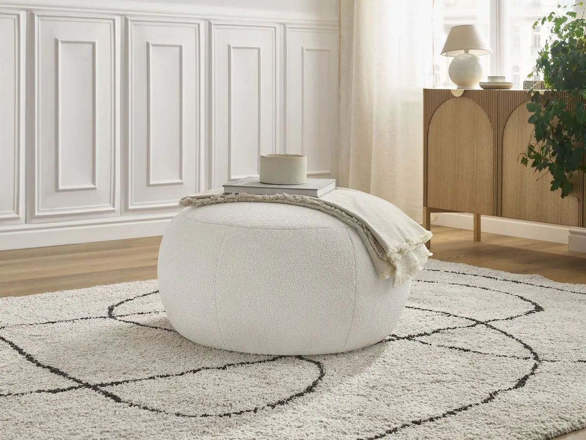 grand pouf blanc