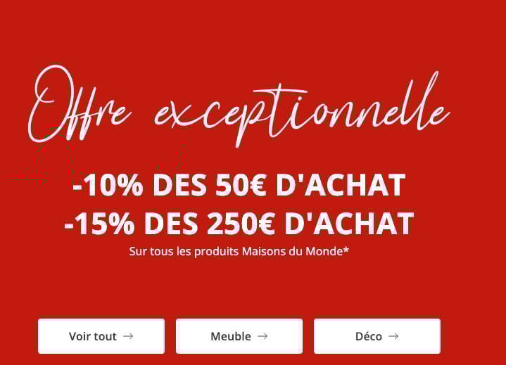 promo maisons du monde octobre 2025
